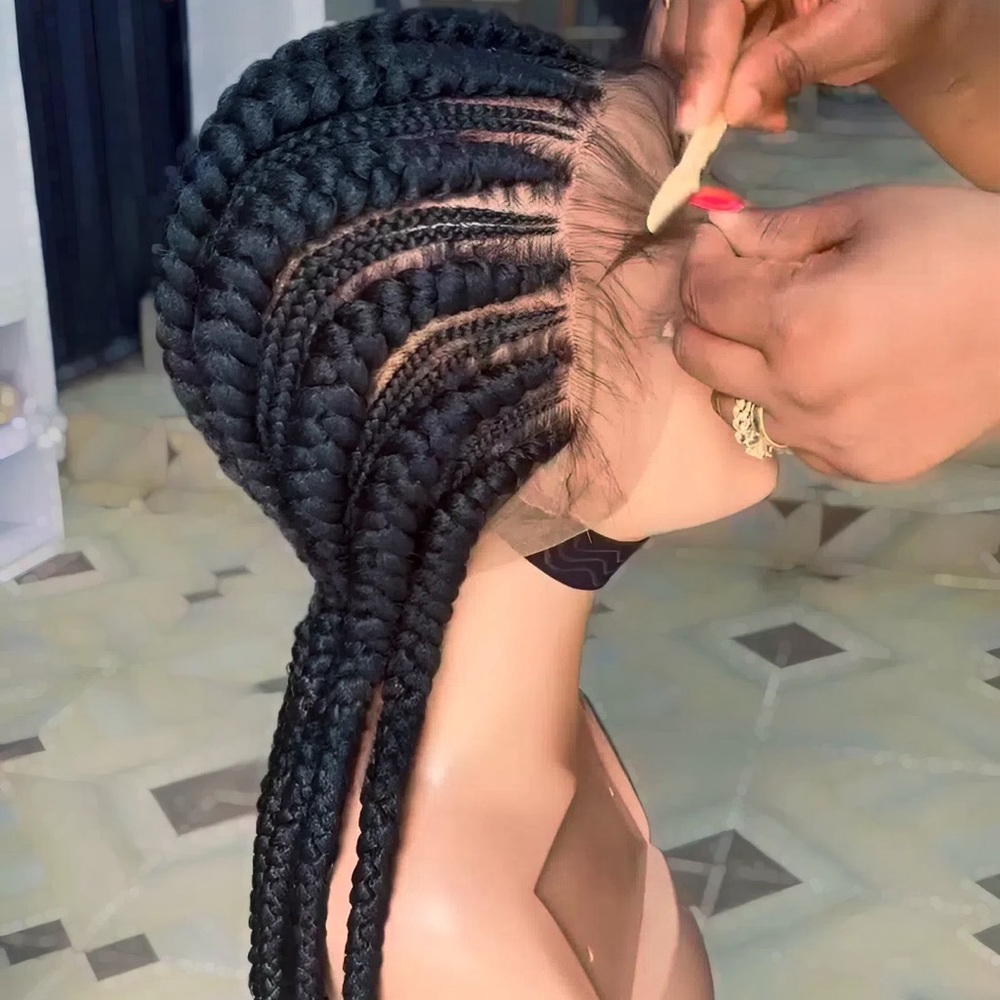 Cornrow Braided Wig: Full Lace, Glueless, Protective Style